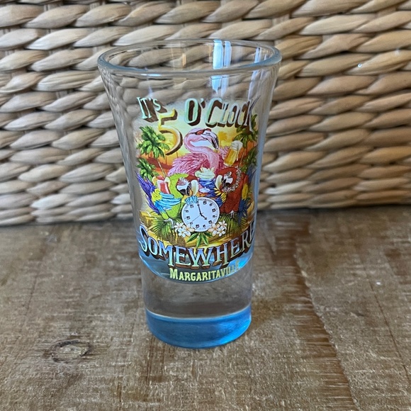 Jimmy Buffet Margaritaville "It's 5 O'Clock Somewhere" Shot Glass 3.5" T - Picture 1 of 7